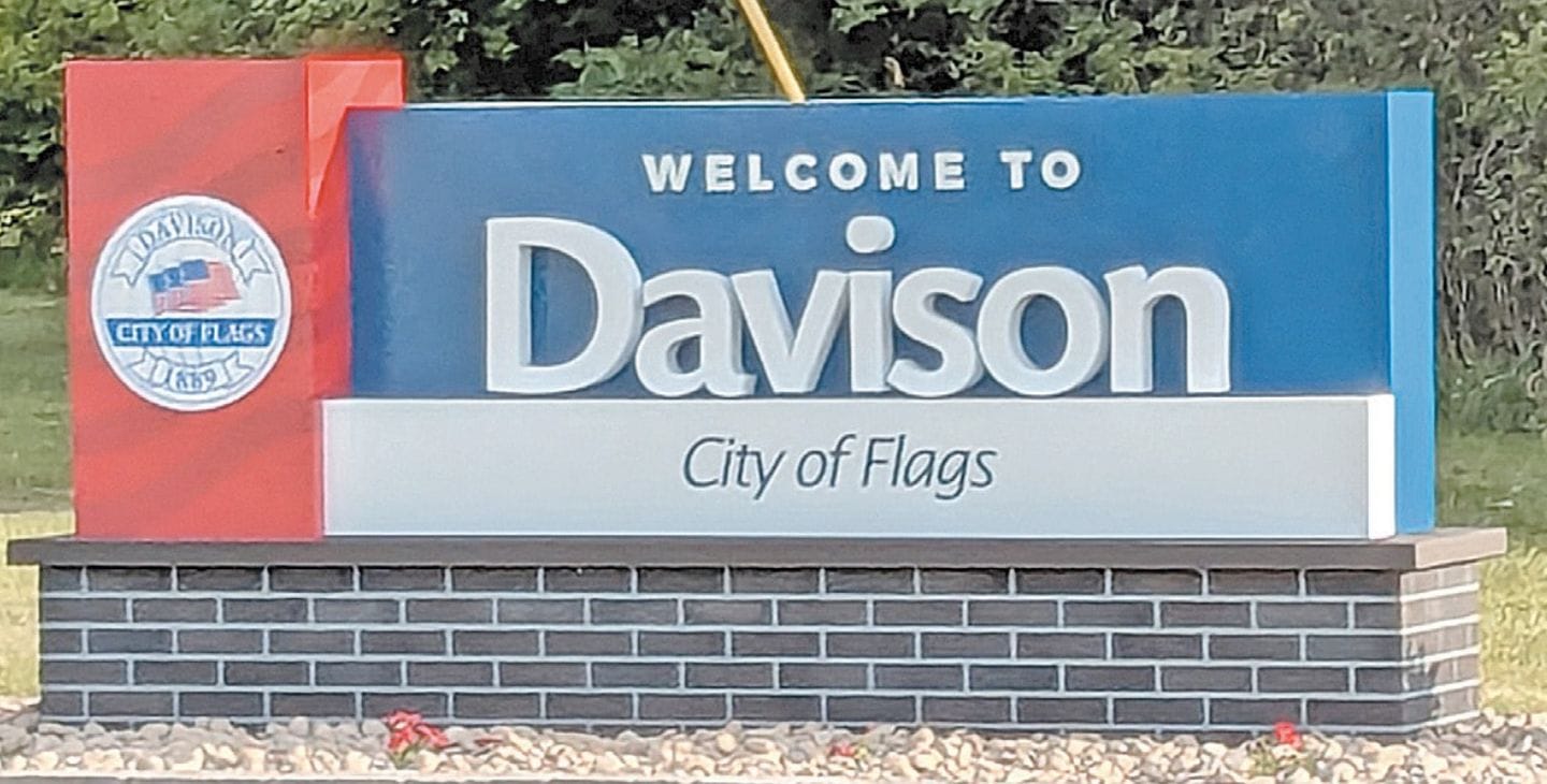 City of Davison Michigan welcome sign