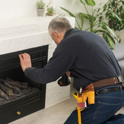 A Home in Fenton, MI have their fireplace repaired.