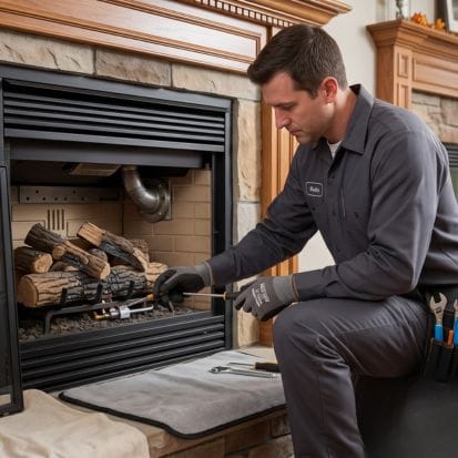 Gas fireplace repair in Grand Blanc MI by Adkisson Air1 technician