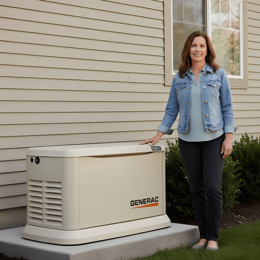 Homeowner installing a home standby generator in Holly, MI