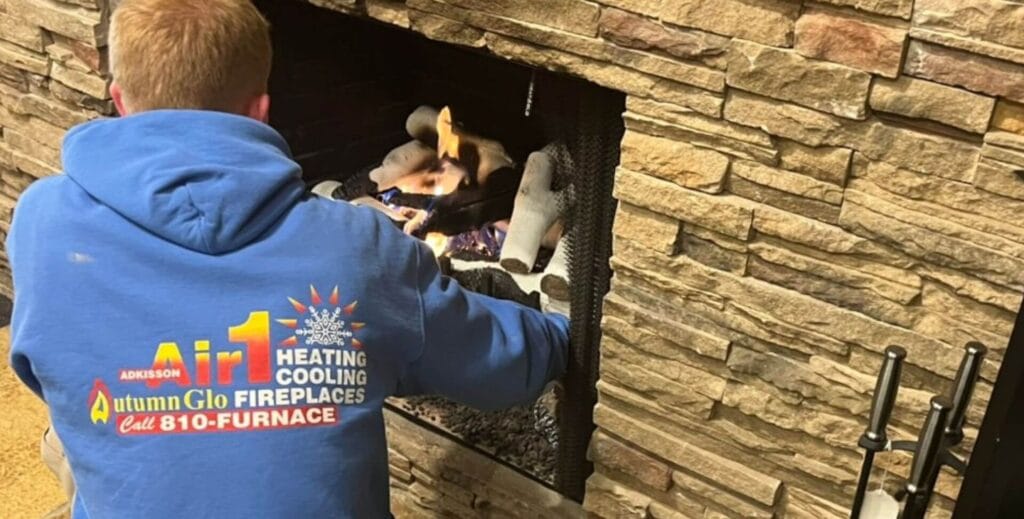 Fireplace repair in a Holly MI by Adkisson Air1 technician