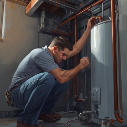 A water heater installation in Holly, MI