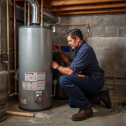 Water heater install in Holly MI by Adkisson Air1 technician