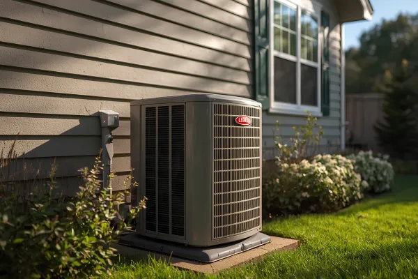 Lennox Air Conditioner in Holly Mi next to a house. 