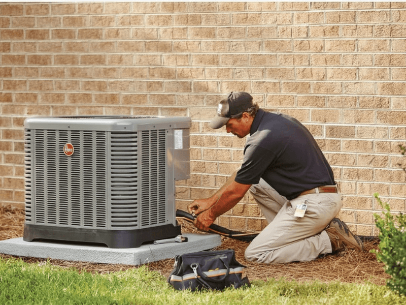 An Adkisson Air1 tech performing AC Repair in Clarkston MI